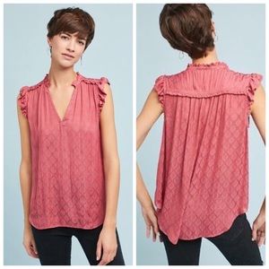 Maeve Ruffled V Neck Tank Top